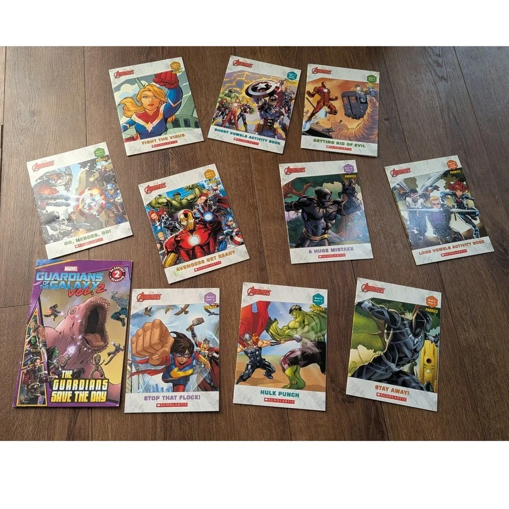 Marvel Avengers Phonics Books & Guardians of the Galaxy Reader Lot of 11